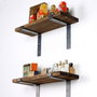 Hanah Home Lam003 Estantería Decorativa de Pared de Madera y Metal (2 Piezas)